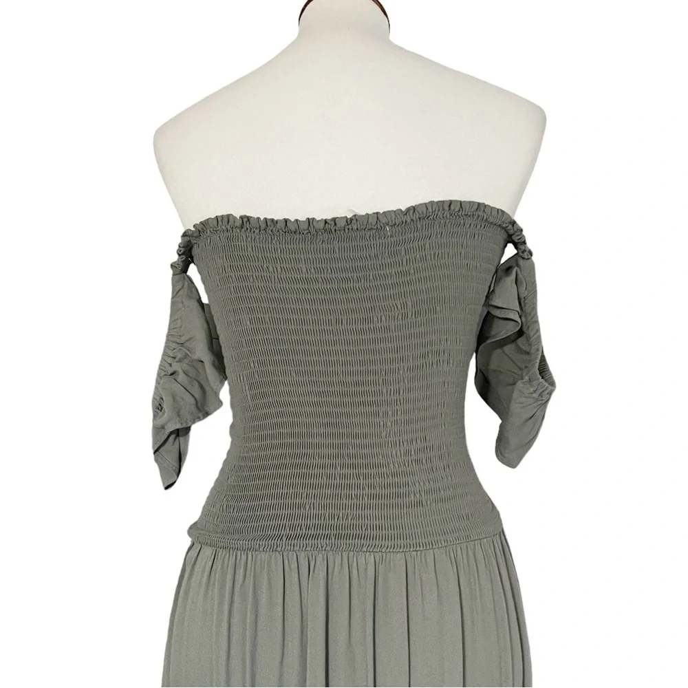 Young Fabulous‎ & Broke Womens Sage Green Smocked Maxi Dress